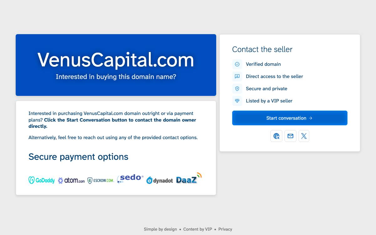 Venus Capital website preview