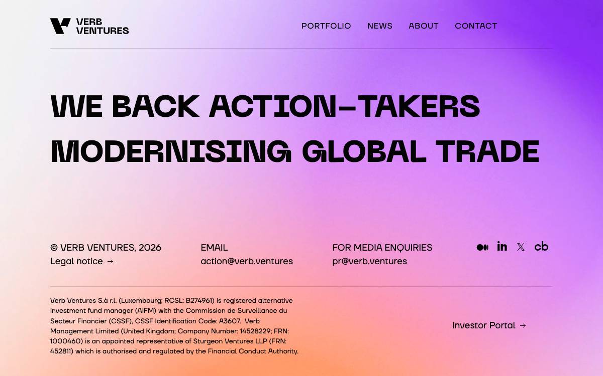 Verb Ventures website preview
