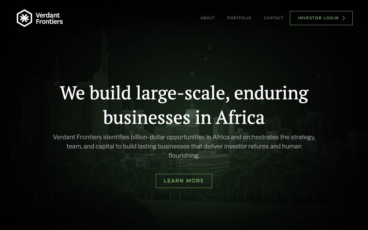 Verdant Frontiers website preview