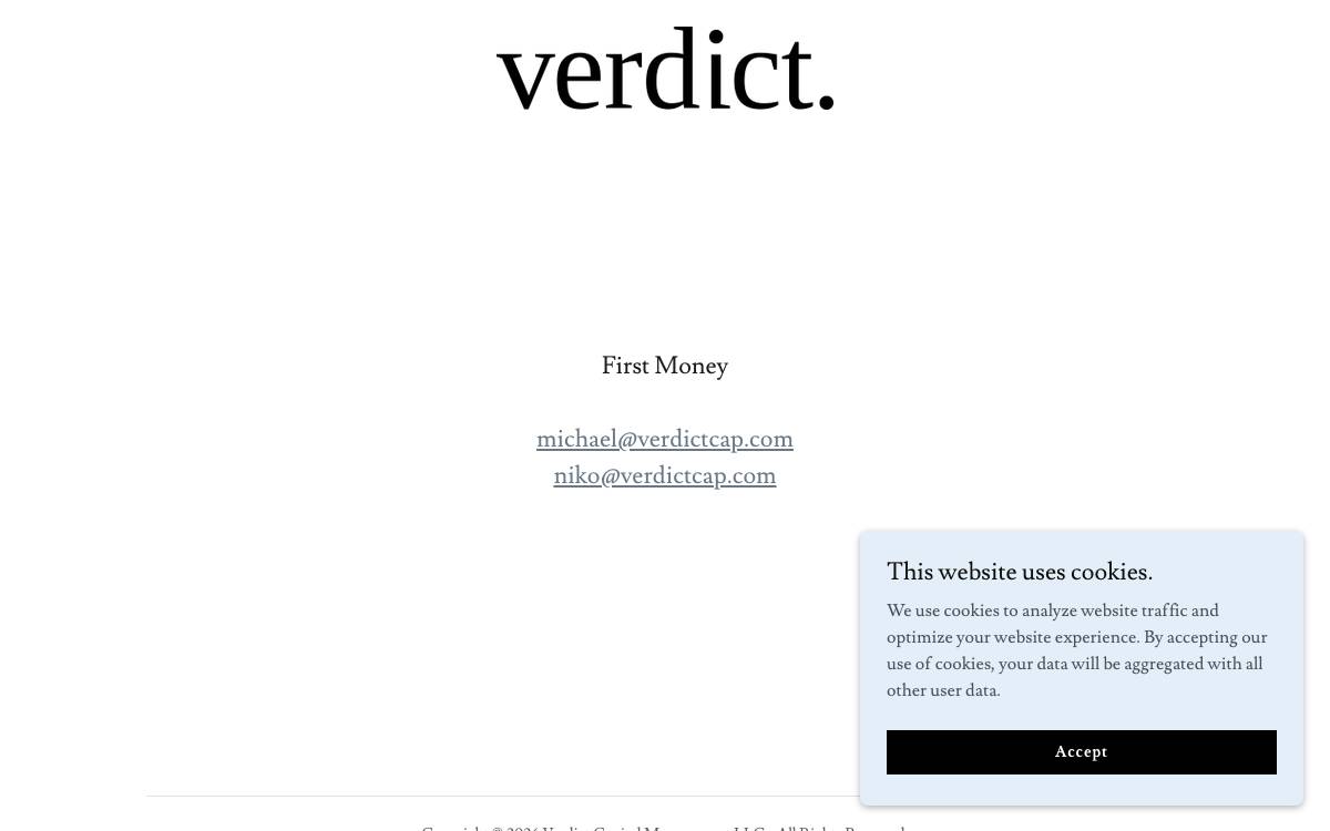 Verdict Capital website preview