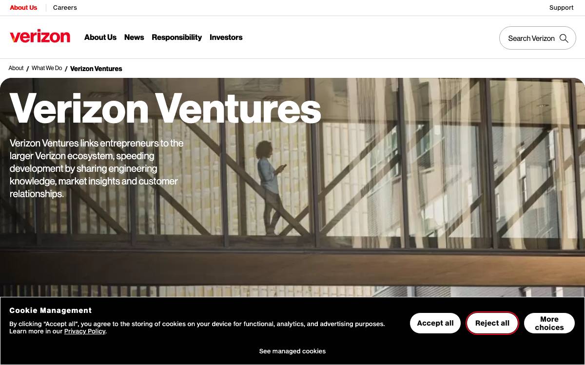 Verizon Ventures website preview