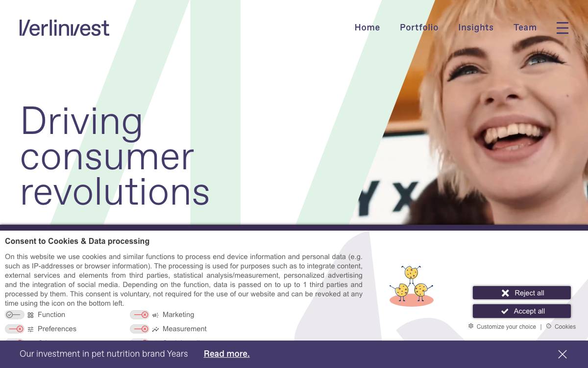 Verlinvest website preview