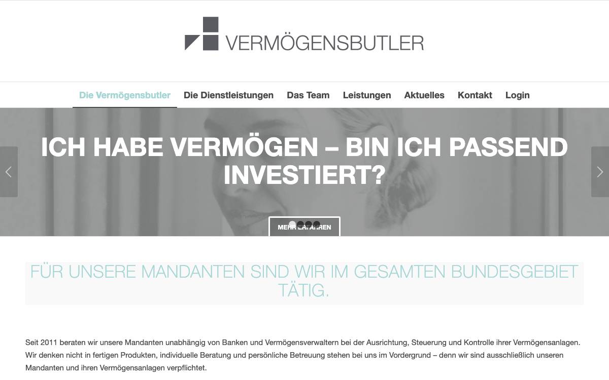 Vermögensbutler GmbH website preview