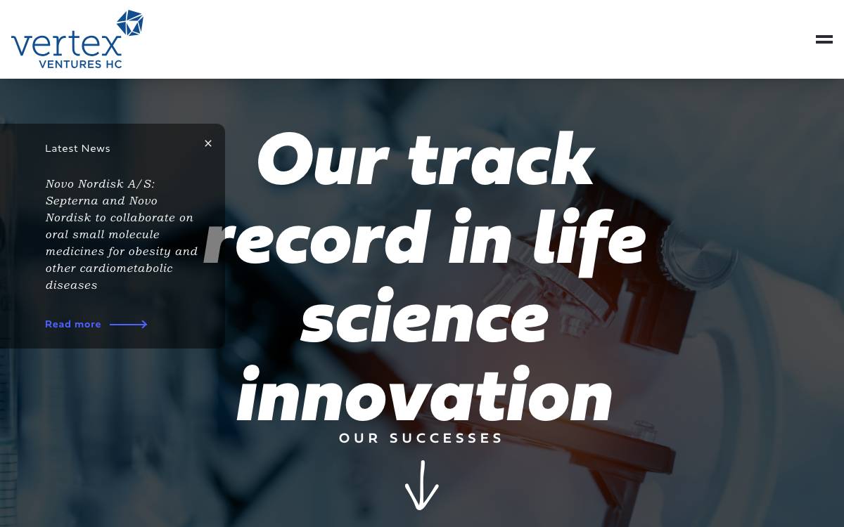 Vertex Ventures HC website preview