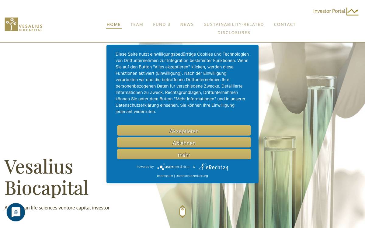 Vesalius Biocapital III Partners SàRL website preview