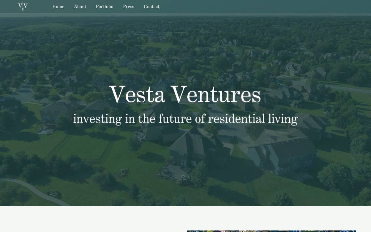 Vesta Ventures website preview