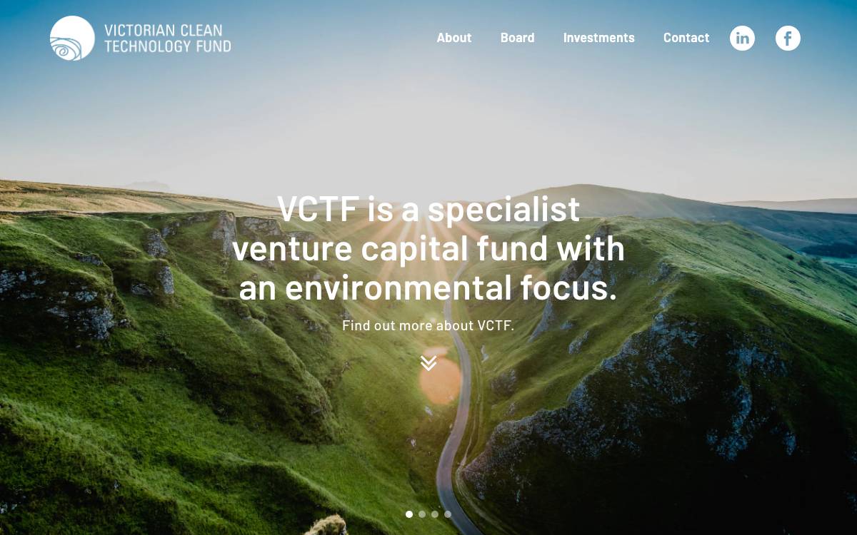 Victorian Clean Technology Fund website preview