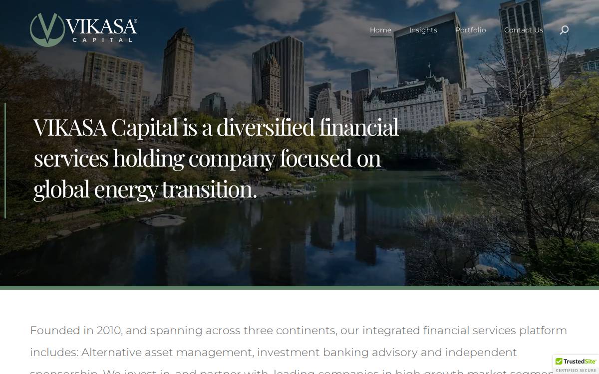 VIKASA Capital Partners website preview