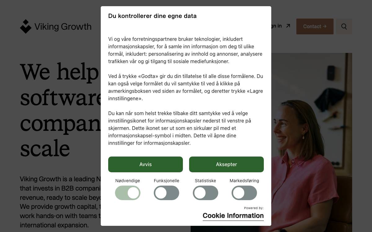 Viking Growth website preview