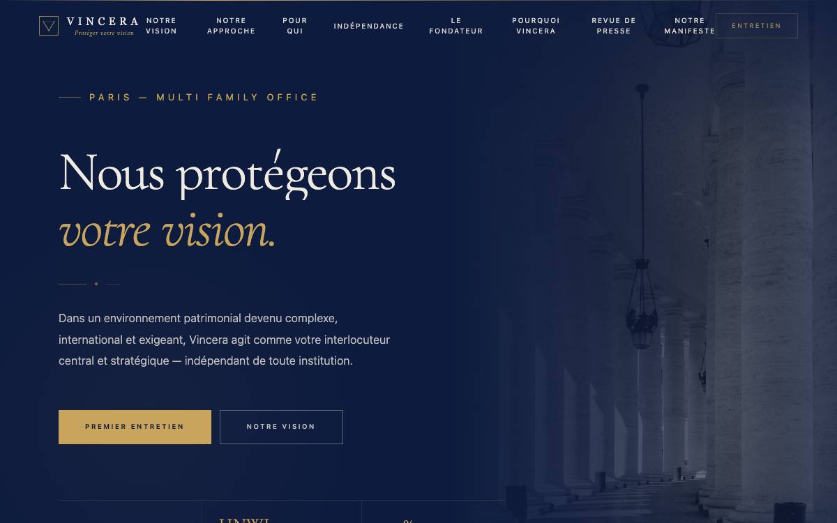 Vincera website preview
