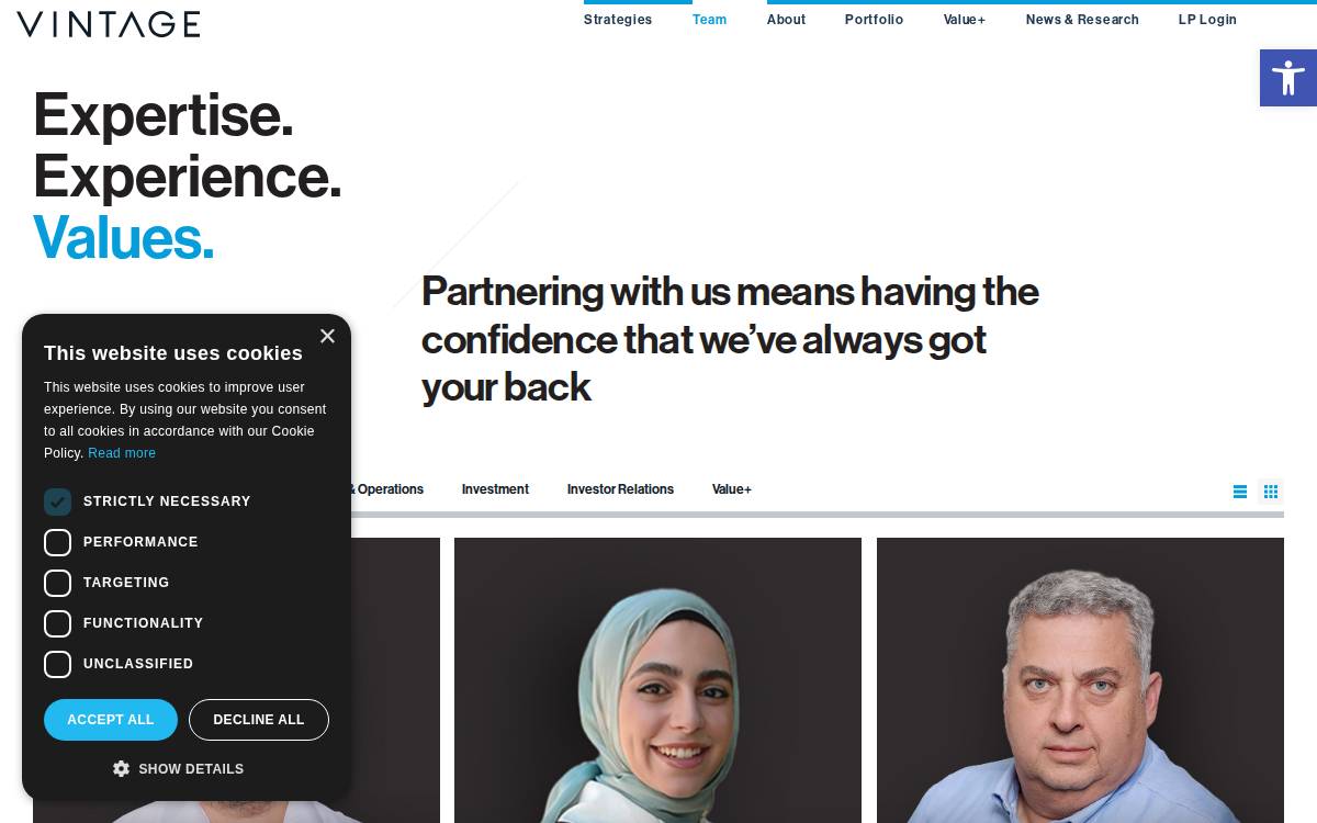 Vintage Investment Partners website preview