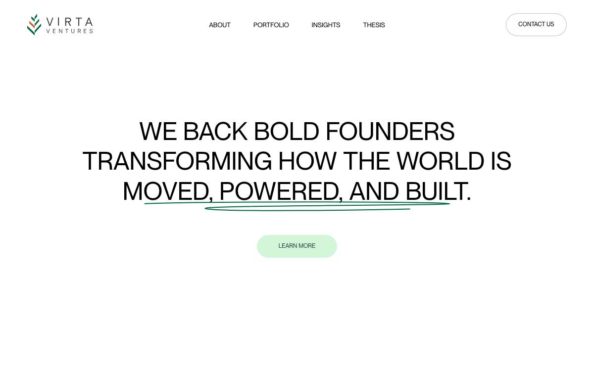 Virta Ventures website preview
