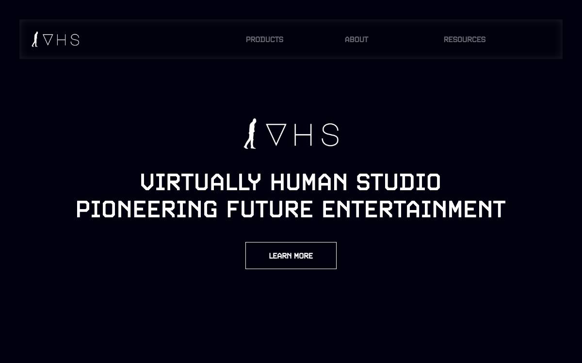 Virtually Human Studio website preview