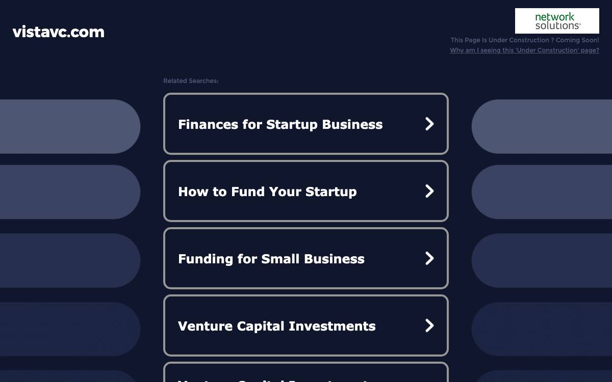Vista Ventures website preview
