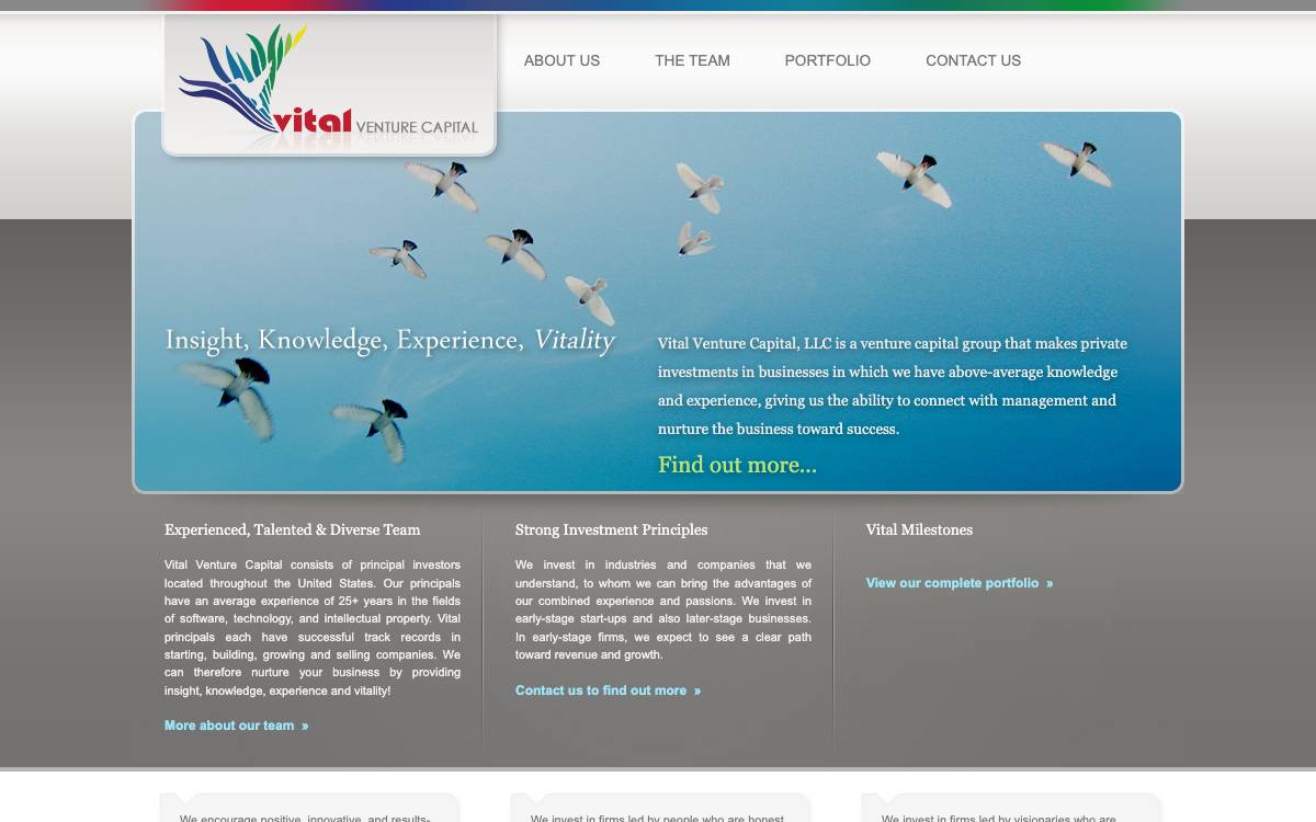 Vital Venture Capital website preview