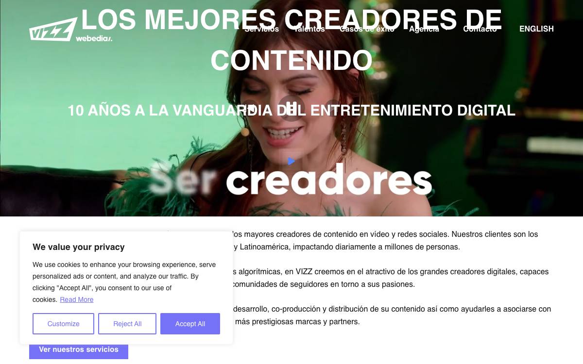 Vizz Agency website preview