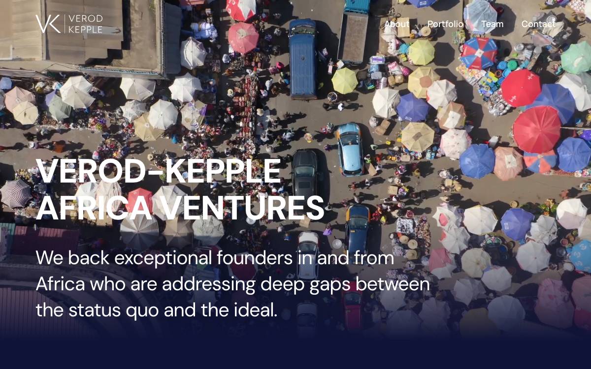 VKAV (Verod-Kepple Africa Ventures) website preview