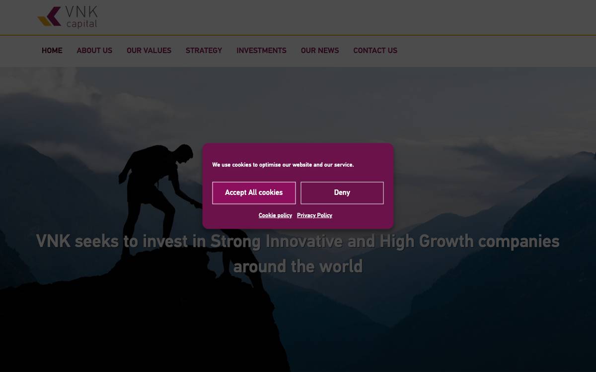 VNK Capital website preview