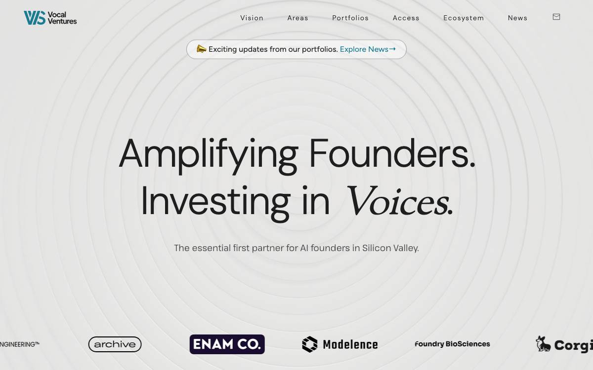 Vocal Ventures website preview