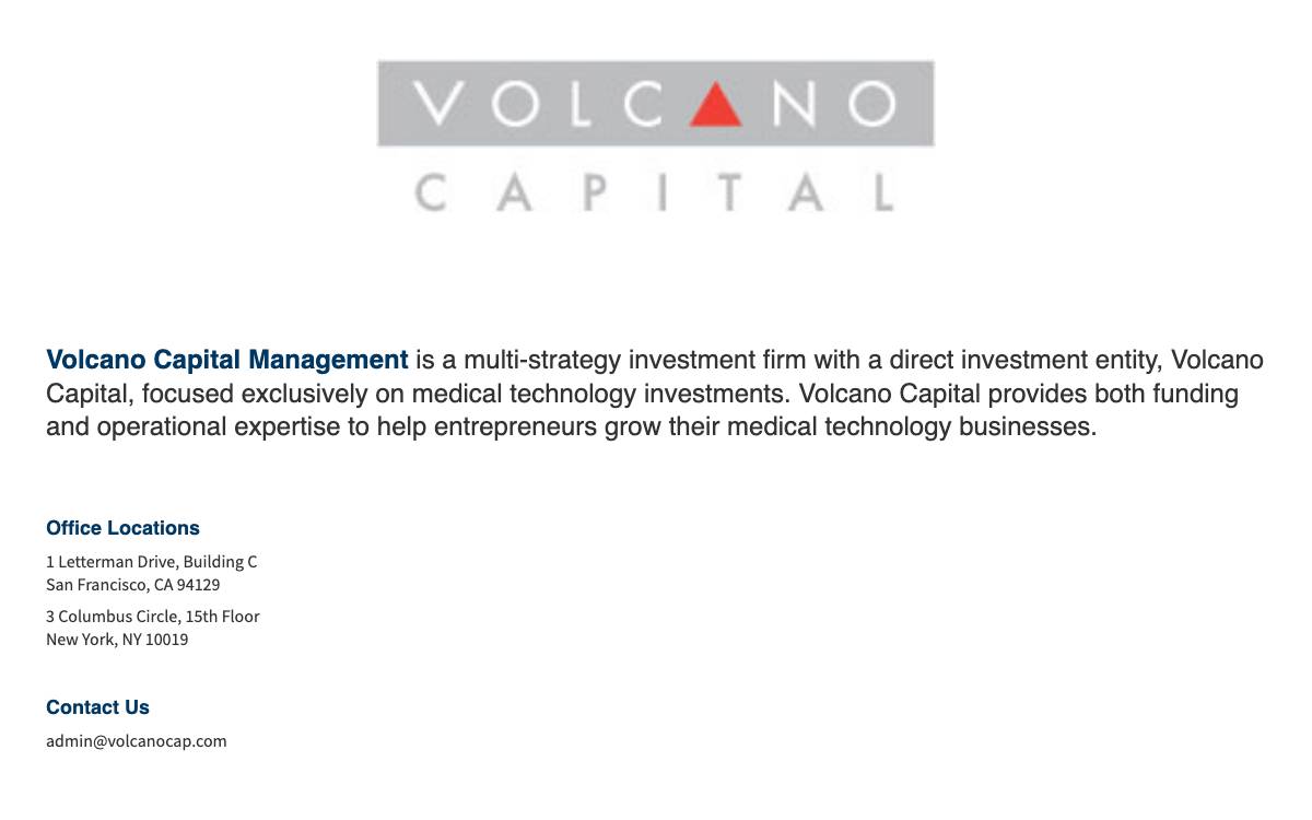 Volcano Capital website preview