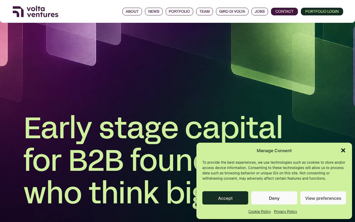 Volta Ventures website preview