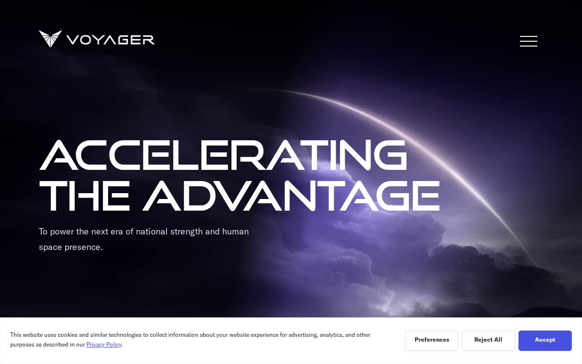 Voyager Technologies website preview