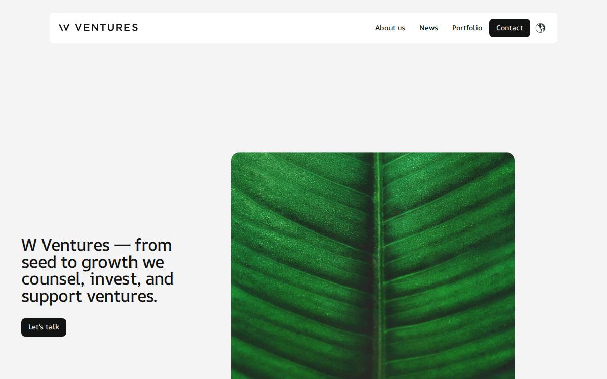 W Ventures website preview