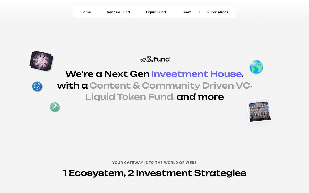 w3 fund website preview