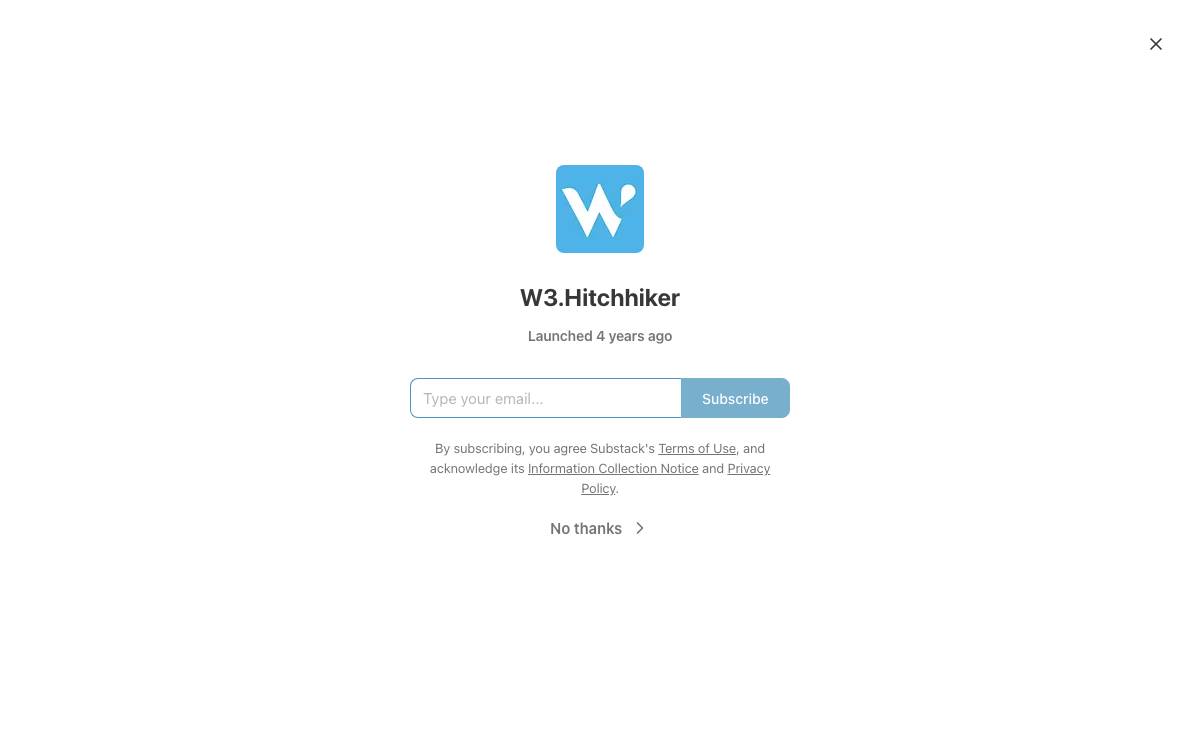 W3.Hitchhiker website preview