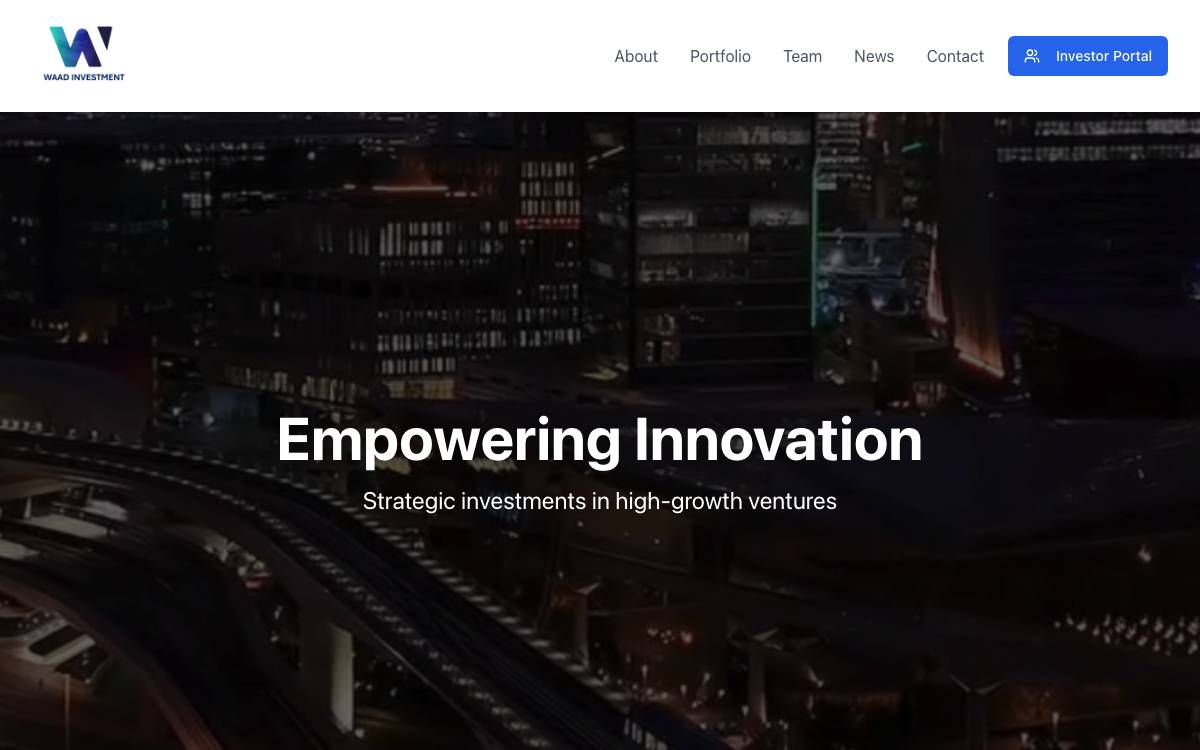 Waad Investment website preview