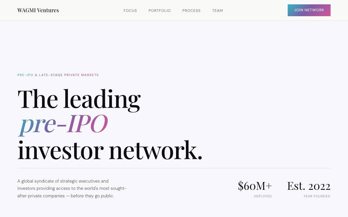 WAGMI Ventures website preview
