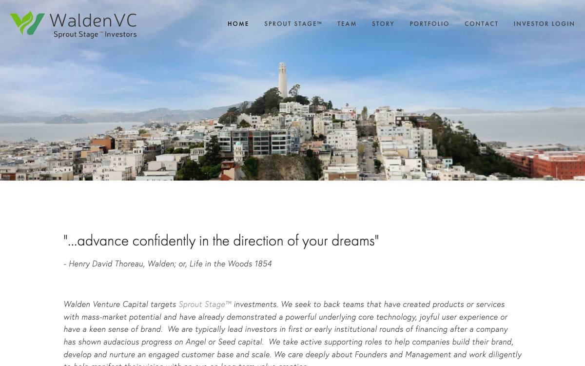 Walden Venture Capital website preview