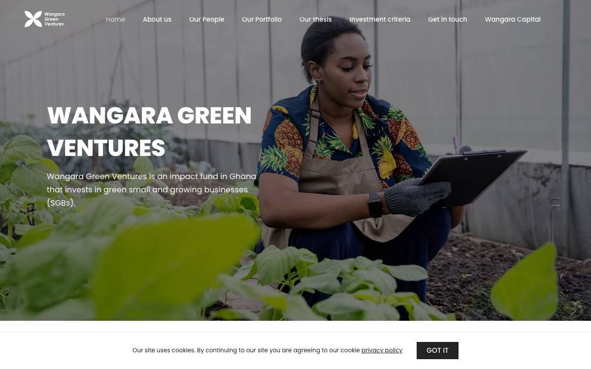 Wangara Green Ventures website preview