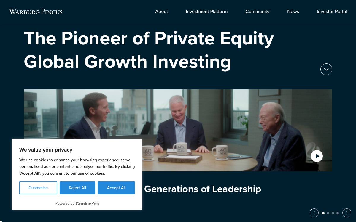 Warburg Pincus website preview
