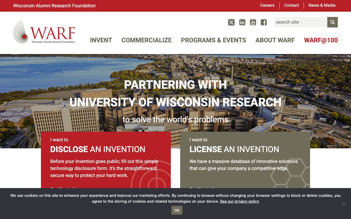 WARF website preview