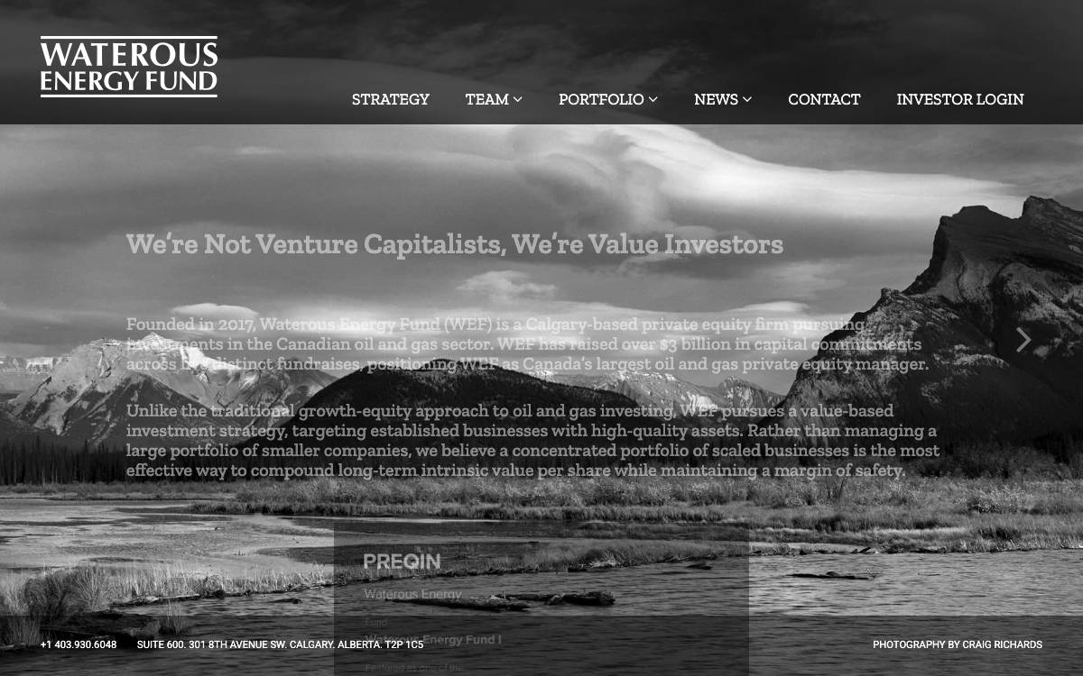 Waterous Energy Fund website preview