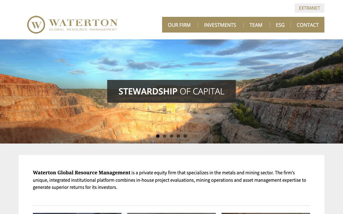 Waterton website preview