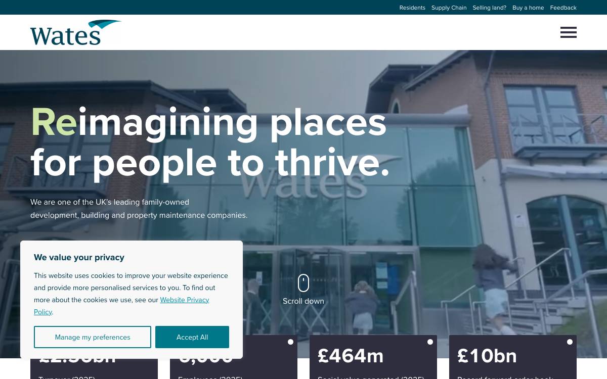 Wates Family Holdings website preview