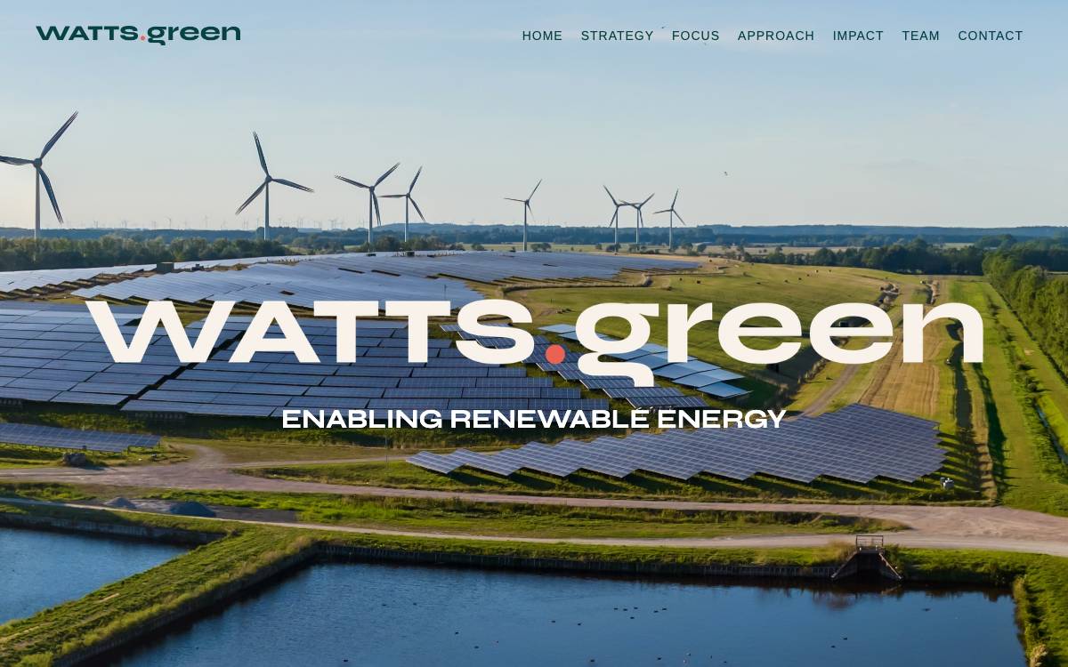 WATTS.green Investments website preview