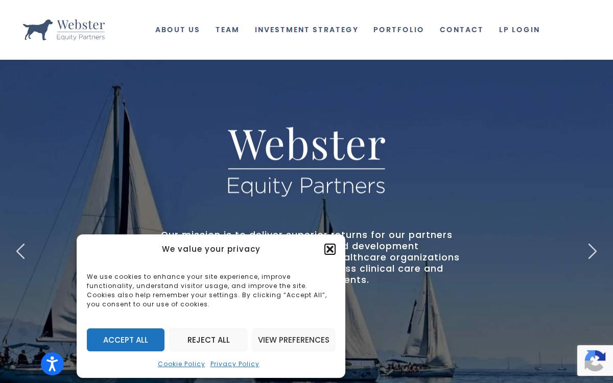 Webster Equity Partners website preview