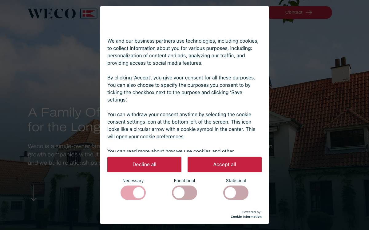 Weco website preview