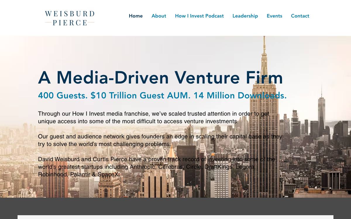 Weisburd Capital website preview