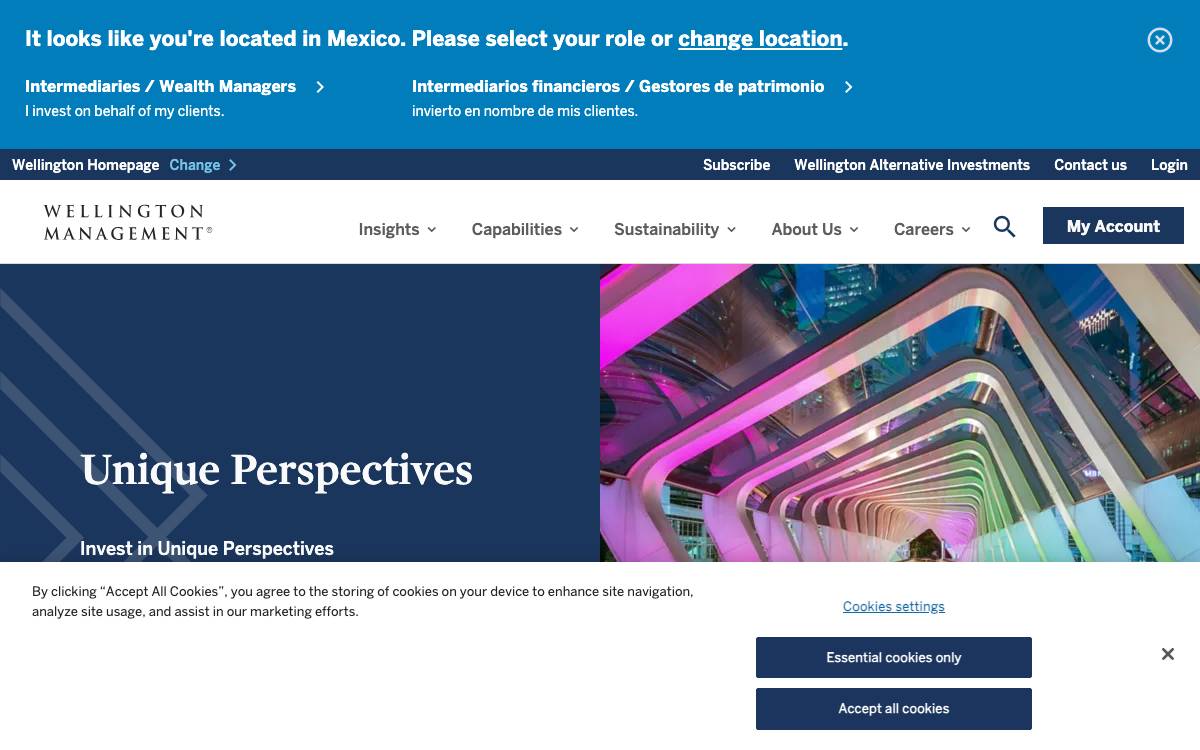 Wellington Management website preview