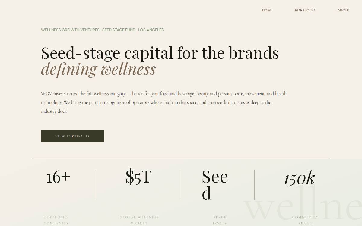 Wellness Ventures website preview