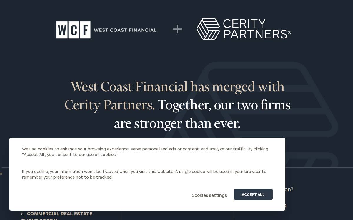 West Coast Financial website preview