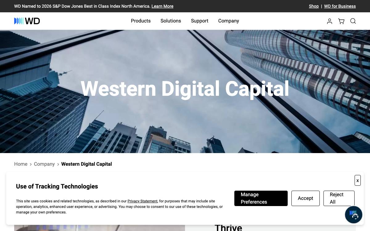 Western Digital Capital website preview