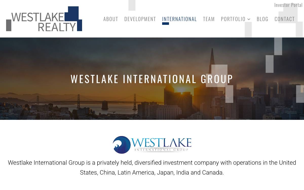 Westlake International Group website preview