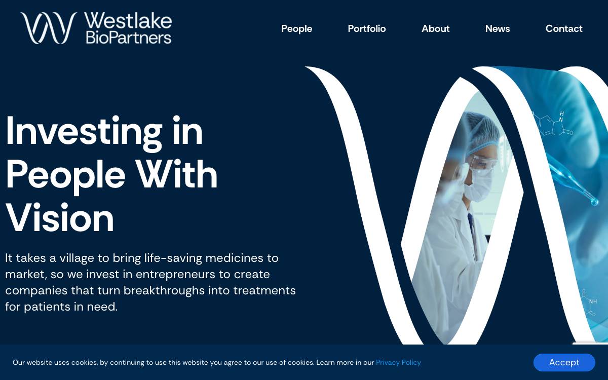Westlake Village BioPartners website preview