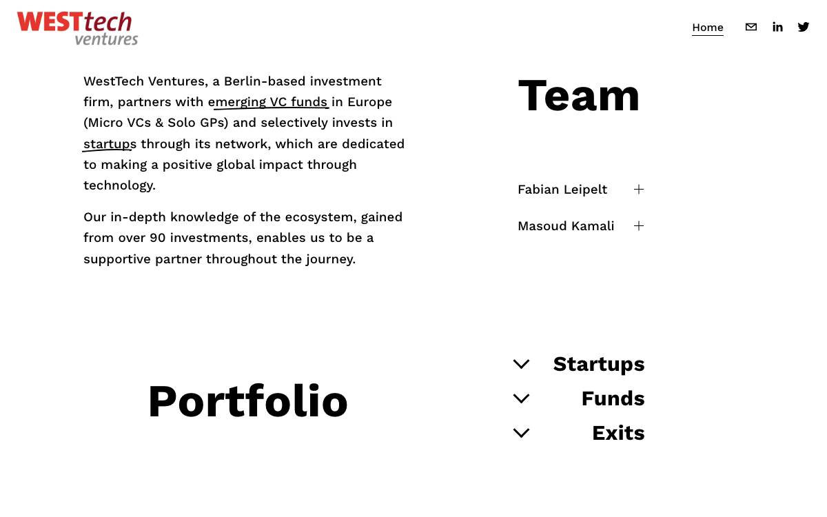 WestTech Ventures website preview