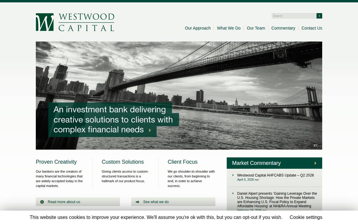Westwood Capital website preview